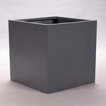 Blumenk&uuml;bel Fiberglas anthrazit metallic quadratisch 80x80x80cm