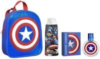 Captain America Geschenk Set: Rucksack, Kinderparf&uuml;m (50 ml) Duschgel (300 ml),