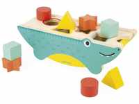 Janod - Kroko Formensortierer Tropik - Entwicklungsspielzeug aus Holz - Lernspielzeug