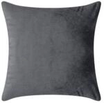 PAD - Elegance - Samt Kissen, Zierkissen, Kissenh&uuml;lle - 50 x 50 cm - Farbe: Grau -