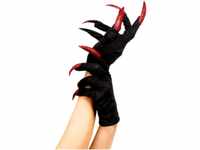 Halloween Gloves, Black, with Glitter Nails