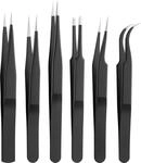 Goobay 41256 Pinzette Set mit rostfreien Flachpinzetten, Spitzpinzetten,