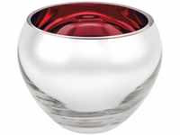 Fink COLORE Teelichthalter Glas rot spülmaschinengeeignet, Größe: 9 cm,