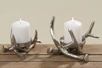 Kerzenst&auml;nder Kerzenleuchter Metall Geweih Advent Tischdeko Leuchter