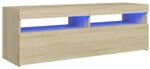 vidaXL TV Schrank mit LED-Leuchten Lowboard Fernsehschrank Fernsehtisch...