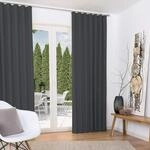 Beautissu 2er Set Thermovorhang Gardine 140x245 cm Anthrazit &ndash; Thermogardine Set