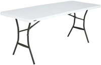 LIFETIME Kunststoff Klapptisch Camping | Wei&szlig; | 183x70x74 cm