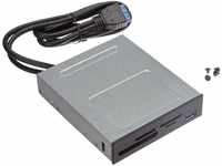 ICY BOX USB Frontpanel mit Kartenleser, intern, Einbau in 3,5 Zoll Schacht (Floppy),
