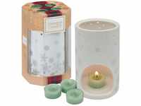 Yankee Candle Geschenkset, mit 4 duftenden White Fir Teelichten und 1 Leuchte in