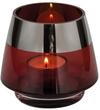 Fink - Jona - Teelichthalter - Windlicht - Rot - mit Platinrand - Glas -...
