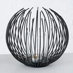 Windlicht Kerzenhalter mit Glaszylinder Eisen schwarz H 20 cm &Oslash; 24 cm