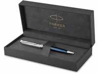 Parker Sonnet Kugelschreiber , Premium Metal & Blue Satinierung mit Chromverkleidung
