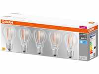 OSRAM LED BASE Classic A60, klare Filament LED-Lampen aus Glas für E27 Sockel,