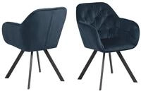 AC Design Furniture Design Kerstin Stuhl, marineblau, Samt, B: 57,5 x H: 81,5 x T: