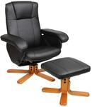 SVITA Charles Relaxsessel TV Sessel Wohnzimmersessel Drehsessel Hocker Beinablage
