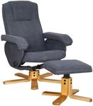 SVITA Charles Relaxsessel TV Sessel Wohnzimmer-Sessel Hocker Drehsessel Beinablage