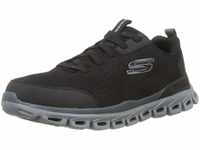 Skechers Herren Glide-Step Sneaker, Black Mesh/Pu/Gray Trim, 42 EU
