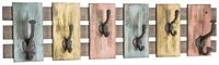 HAKU Wandgarderobe bunt, Vintage, Massivholz, Metall - Ma&szlig;e: B 81 cm x H 20 cm x T