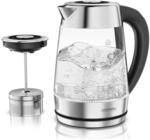 Arendo - 2in1 Glas Wasserkocher mit Temperatureinstellung und Teesieb Teekocher -