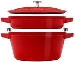STAUB La Cocotte Kochtopfset, 2-tlg rund Gusseisen Kirsch-Rot Kochtopf Topf