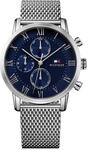Tommy Hilfiger Herren-Multifunktions-Quarzuhr 44mm mit Blauem Zifferblatt,