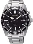Seiko Herren-Uhr Kinetik Edelstahl mit Edelstahlband SKA785P1, Schwarz