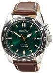 Seiko Herren-Uhr Kinetik Edelstahl mit Lederband SKA791P1