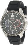 Seiko Chronograph Herren-Uhr Edelstahl mit Silikonband SSB347P1