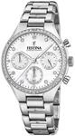 Festina Damen Uhr Analog Edelstahl 316L Silber - Quarz Chronograph - Mineralglas