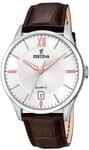 Festina Herren Uhr Analog mit Lederarmband - Quarzwerk - Kalender - Mineralglas mit