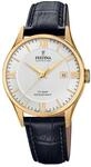 Festina Swiss Made Herrenuhr Analog Leder Schwarz - Quarz Datum - Saphirglas,