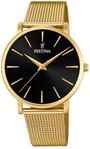 Festina Damen Uhr Analog Edelstahl 316L Gold - Quarzwerk - Damenuhr - Mineralglas