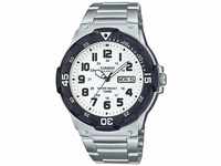 CASIO Herren Analog Quarz Uhr mit Edelstahl Armband MRW-200HD-7BVEF