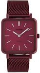 Oozoo Vintage Damenuhr Quadratisch mit Milanaiseband Cherry Lady 29 x 29 MM Rot
