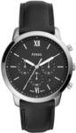 Fossil Neutra Uhr f&uuml;r Herren, Quarz-Chronographenwerk mit Lederarmband