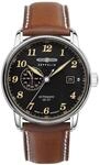 Zeppelin Herrenuhr mit Lederband Serie LZ127 GRAF Automatik 24 Stunden Datum 8668