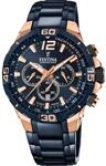 Festina Herren Uhr Analog aus Edelstahl 316L Blau - Quarzwerk - Chronograph -