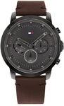 Tommy Hilfiger Multi Zifferblatt Quarz Uhr f&uuml;r Herren mit Dunkel-Braunes