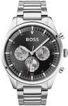 BOSS Herren Chronograph Quarz Uhr 44 mm Pioneer Collection mit Schwarzem Zifferblatt,