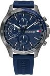 Tommy Hilfiger Multi Zifferblatt Quarz Uhr f&uuml;r Herren mit Marinblaues Silikonarmband
