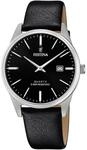 Festina Herren Uhr Analog mit Schwarzem Lederarmband - Quarzwerk - Kalender -