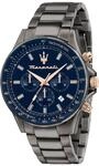 Maserati Herrenuhr, Sfida Kollektion, aus Edelstahl, Grau PVD, mit Edelstahl-Armband