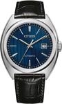 CITIZEN Herren Analog Automatik Uhr mit Leder Armband NJ0100-46L