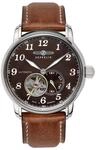 Zeppelin Automatic 7666-4 Watch Herren Uhr analog Automatik mit Leder Armband 7666-4