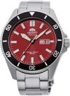 Orient Automatik Herren Armbanduhr aus Edelstahl in der Farbe Silber-Rot-Schwarz