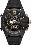 Diesel Herrenuhr Mega Chief, AnaDigi Uhrwerk, 51mm Schwarzes Edelstahlgeh&auml;use mit