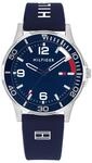 Tommy Hilfiger Jungen Uhr mit Blauem Zifferblatt, Blauem Silikonarmband,