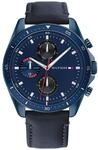 Tommy Hilfiger Multi Zifferblatt Quarz Uhr f&uuml;r Herren mit Edelstahl-und Lederarmband