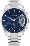 Tommy Hilfiger Multi Zifferblatt Quarz Uhr f&uuml;r Herren mit Silbernes Edelstahlarmband