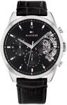 Tommy Hilfiger Multi Zifferblatt Quarz Uhr f&uuml;r Herren mit Schwarzes Lederarmband -